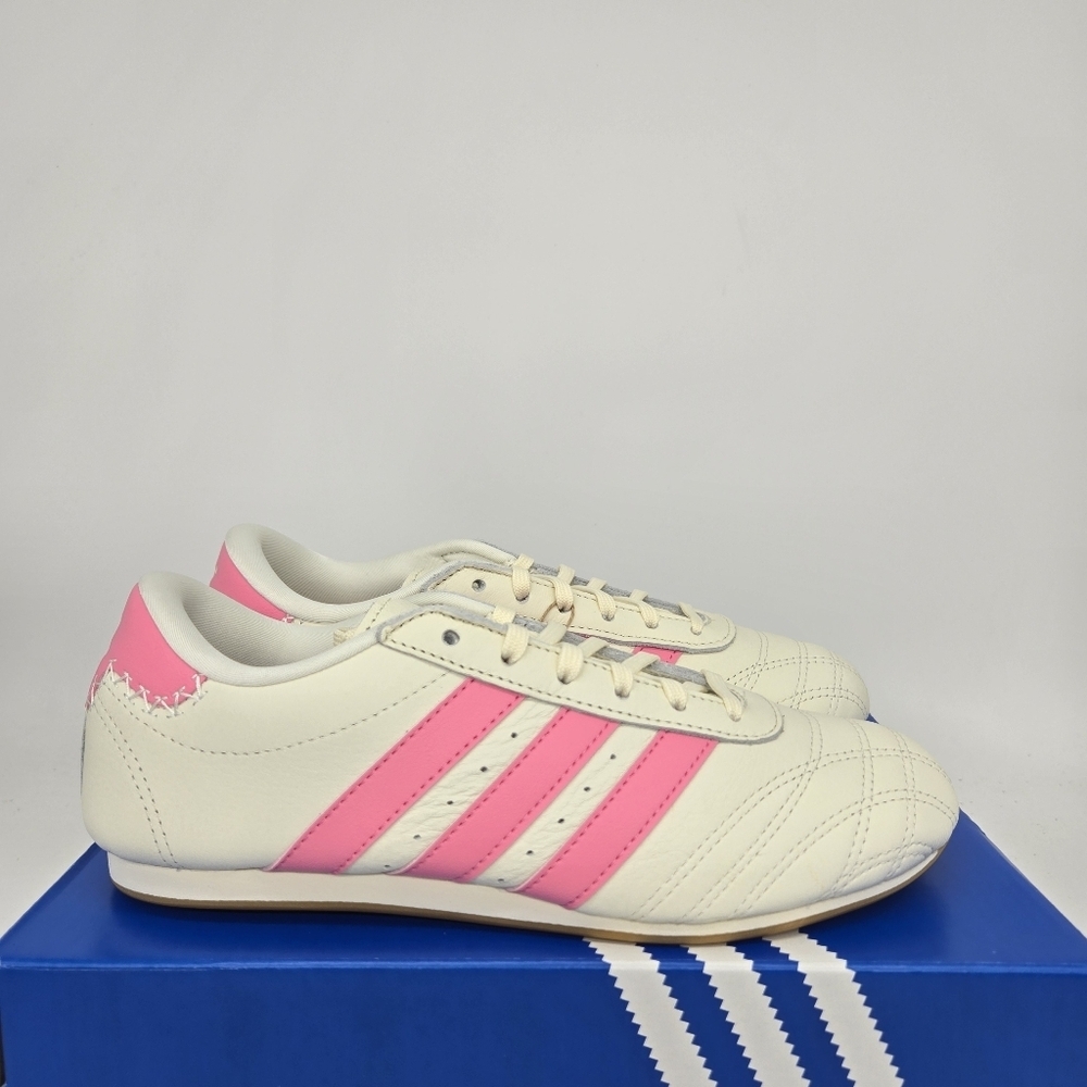 New adidas Taekwondo Off White Bliss Pink Big Girls Shoes Size 5.5 - Picture 3 of 8